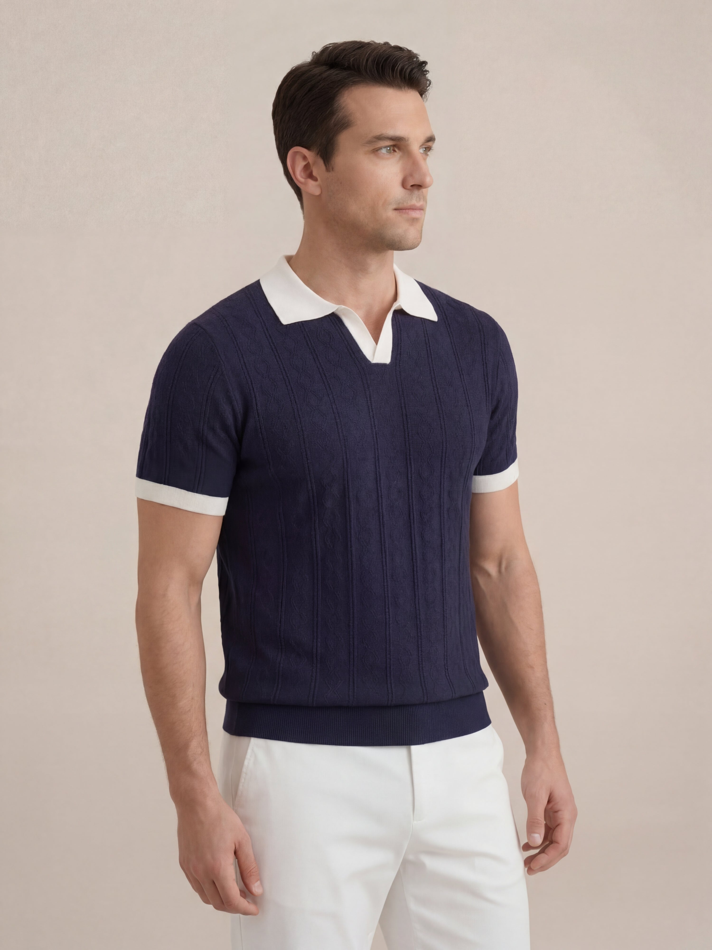 Cabo Knit Polo Navy