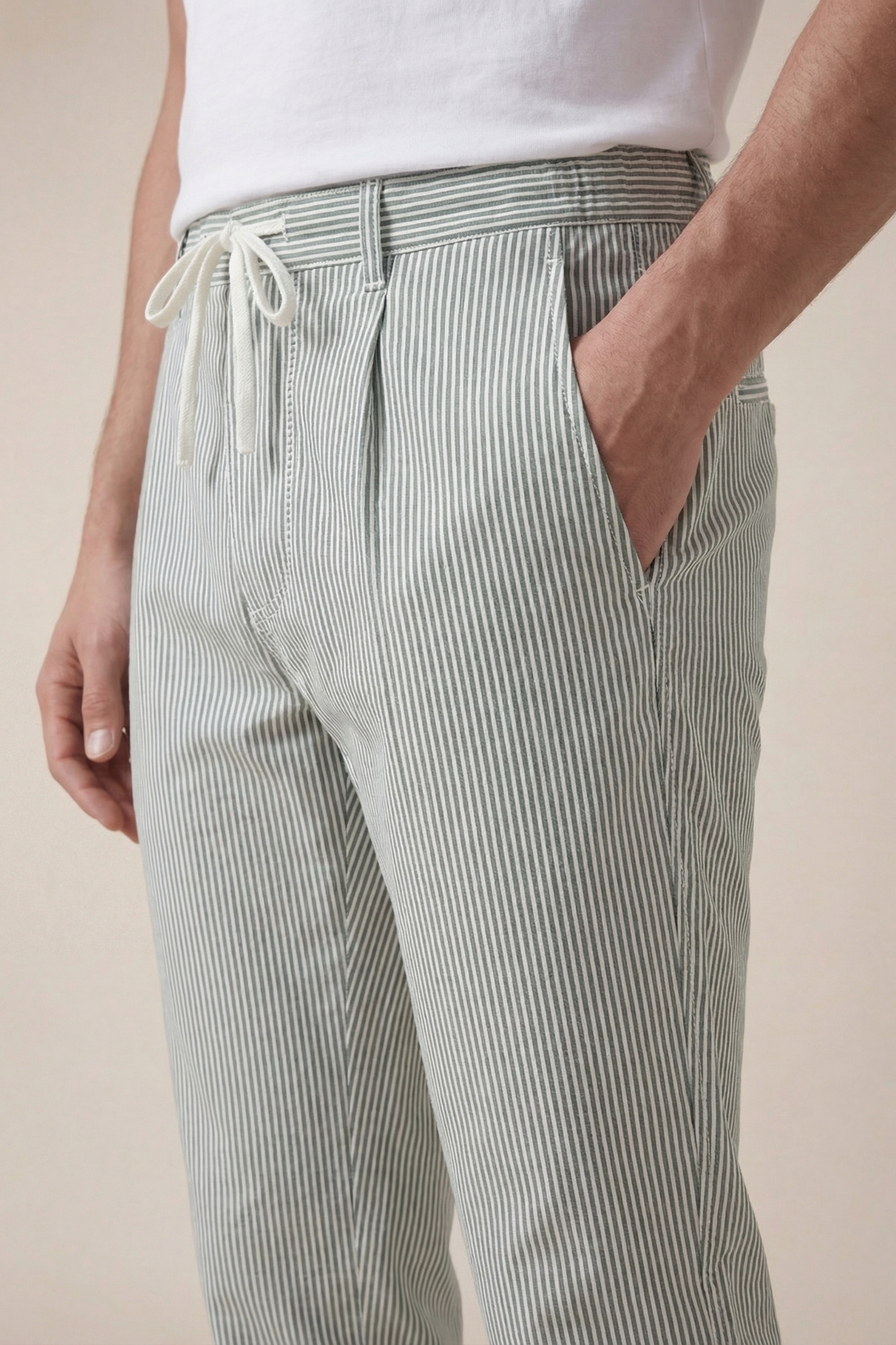 Seersucker Trousers Green