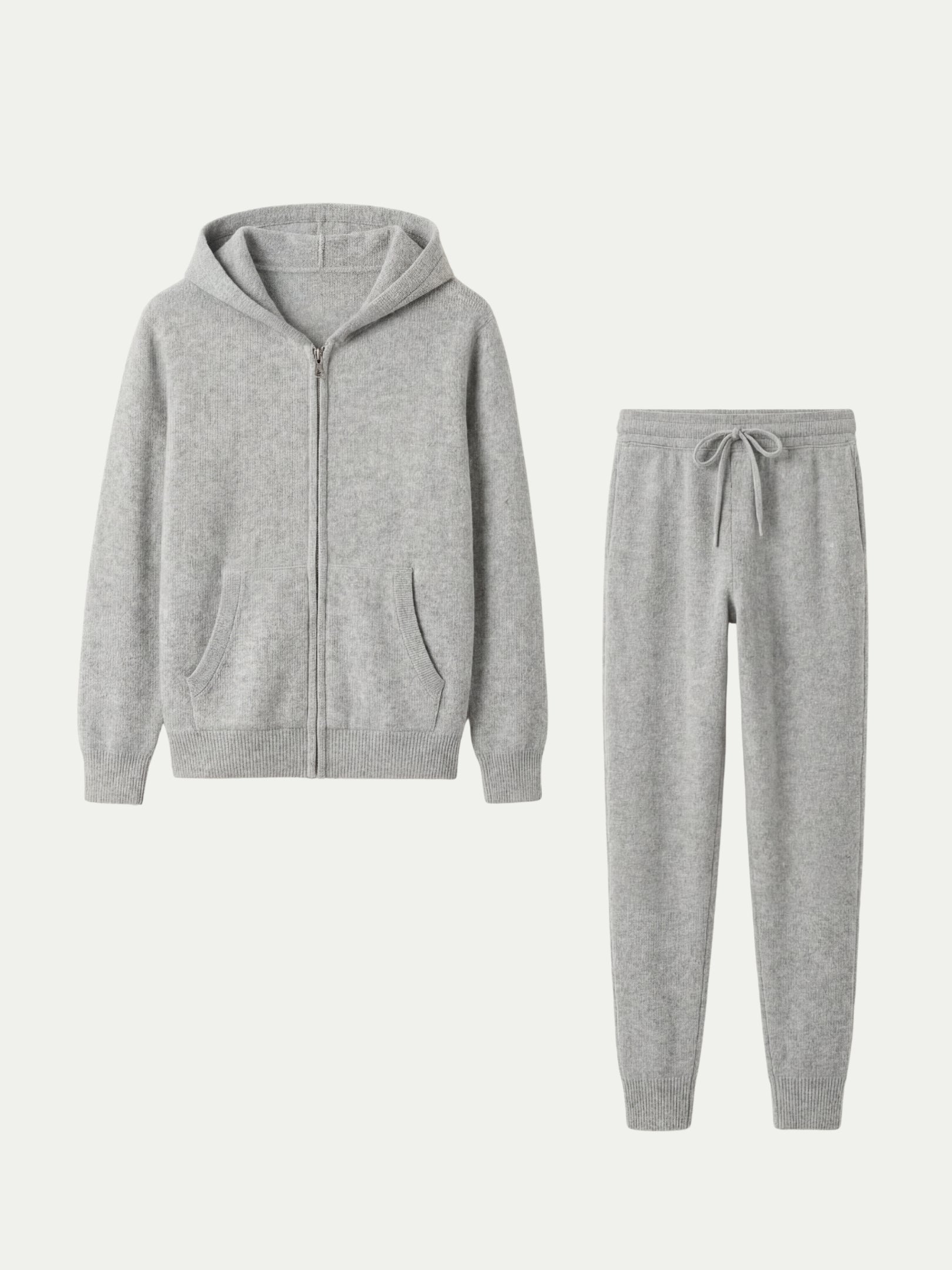 Ziamore Hooded Cashmere Set Grey