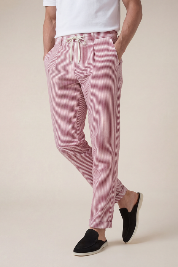 Seersucker Trousers Red