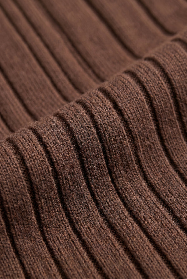 Extrafine Long Sleeve Polo Chocolate