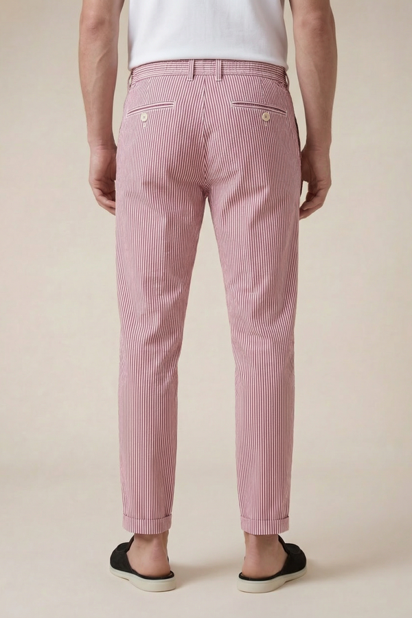 Seersucker Trousers Red