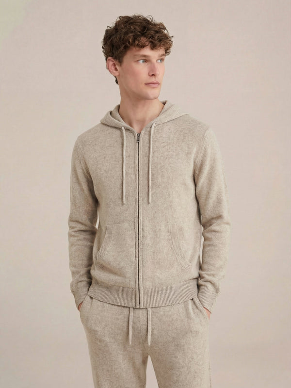 Ziamore Hooded Cashmere Set Beige