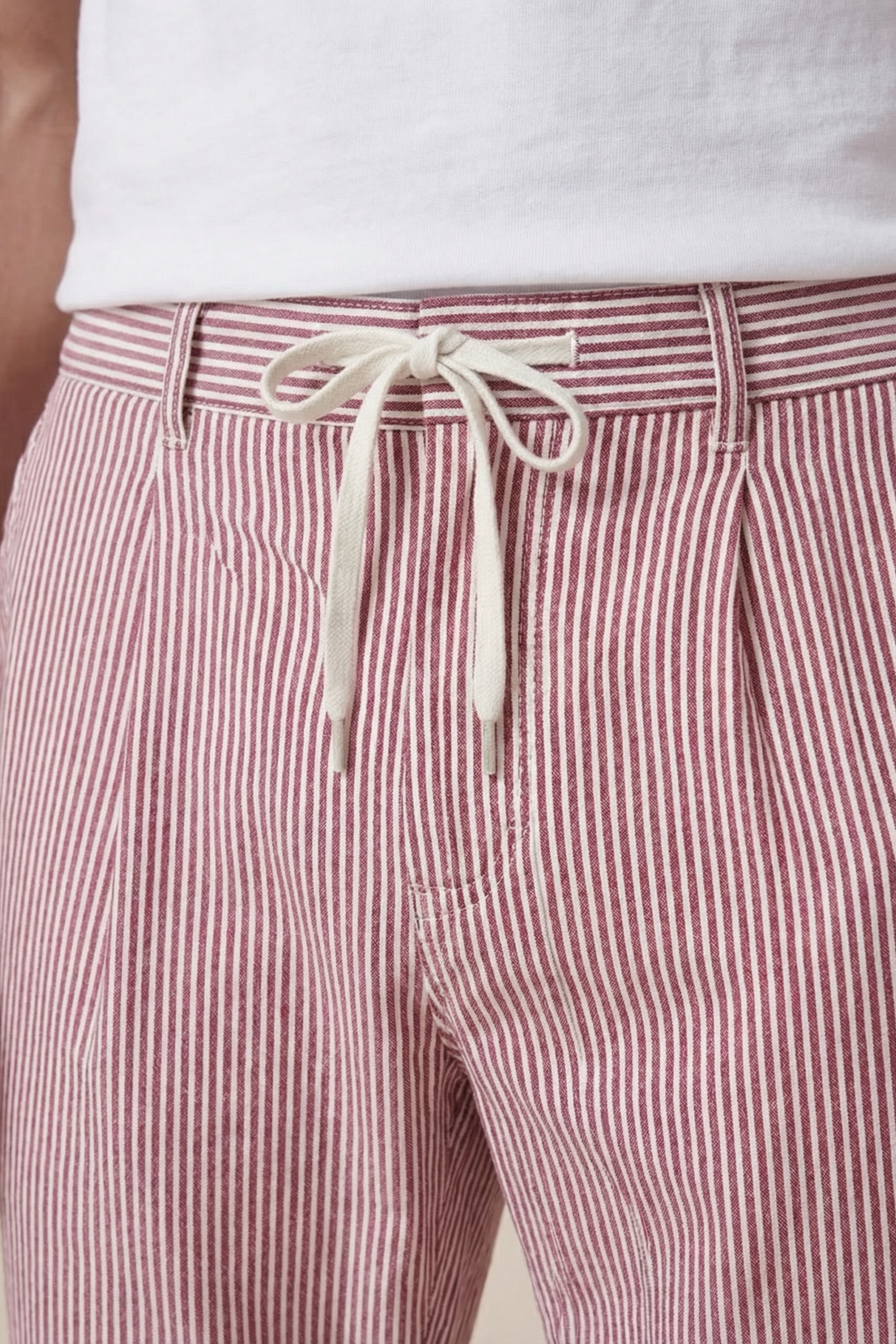 Seersucker Trousers Red