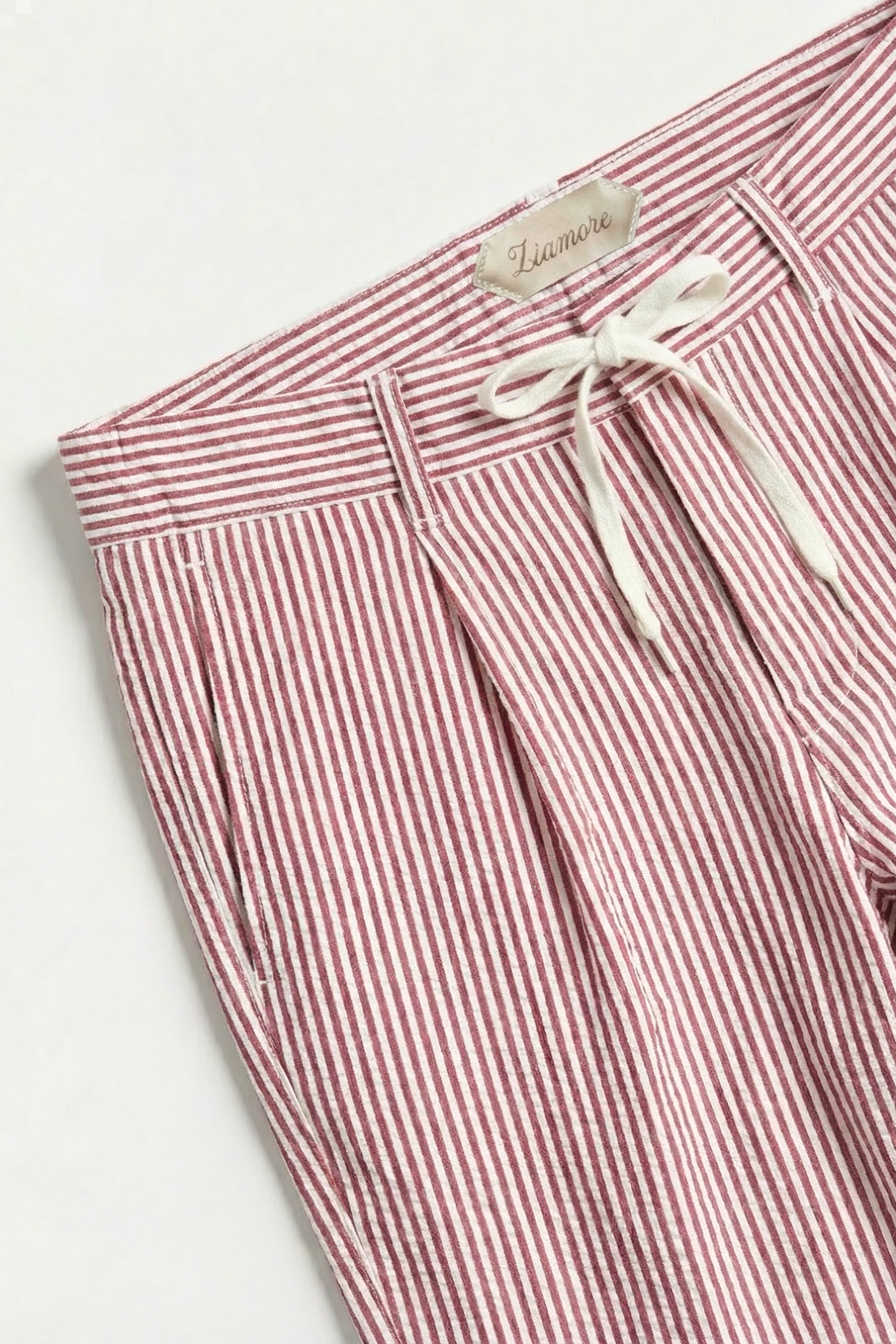 Seersucker Trousers Red