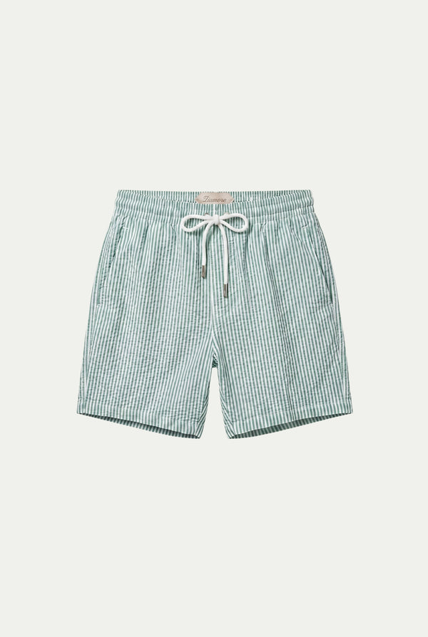 Amalfi Swim Short Green/White Stripe