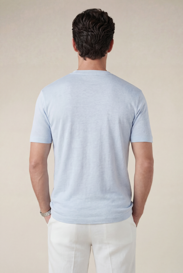 Amalfi Linen Tee Baby Blue
