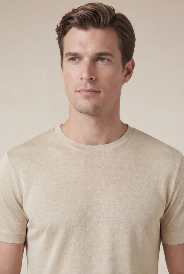 Amalfi Linen Tee Beige