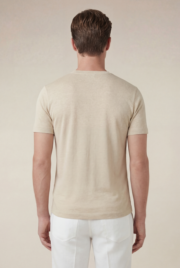 Amalfi Linen Tee Beige