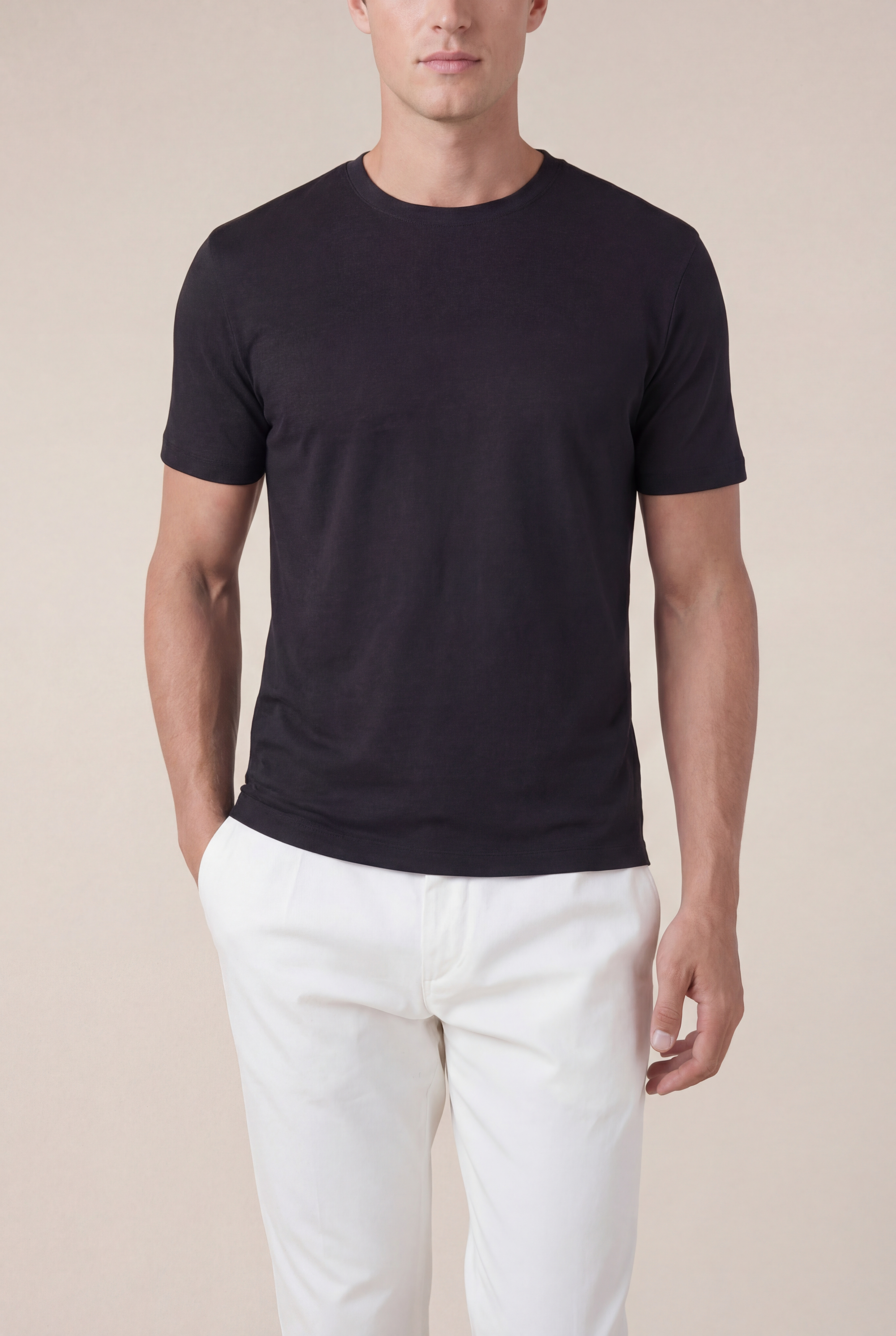 Amalfi Linen Tee Black