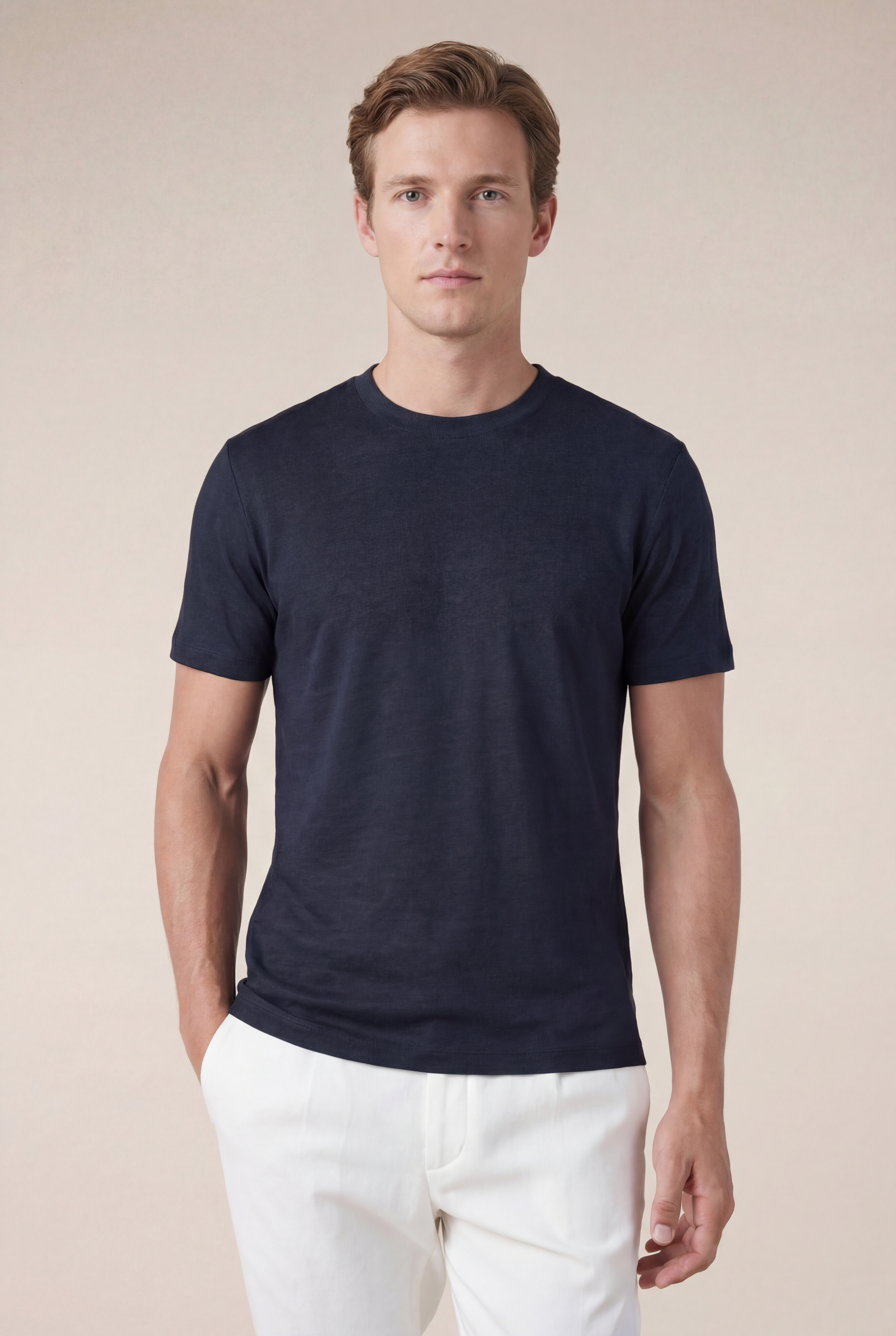 Amalfi Linen Tee Navy