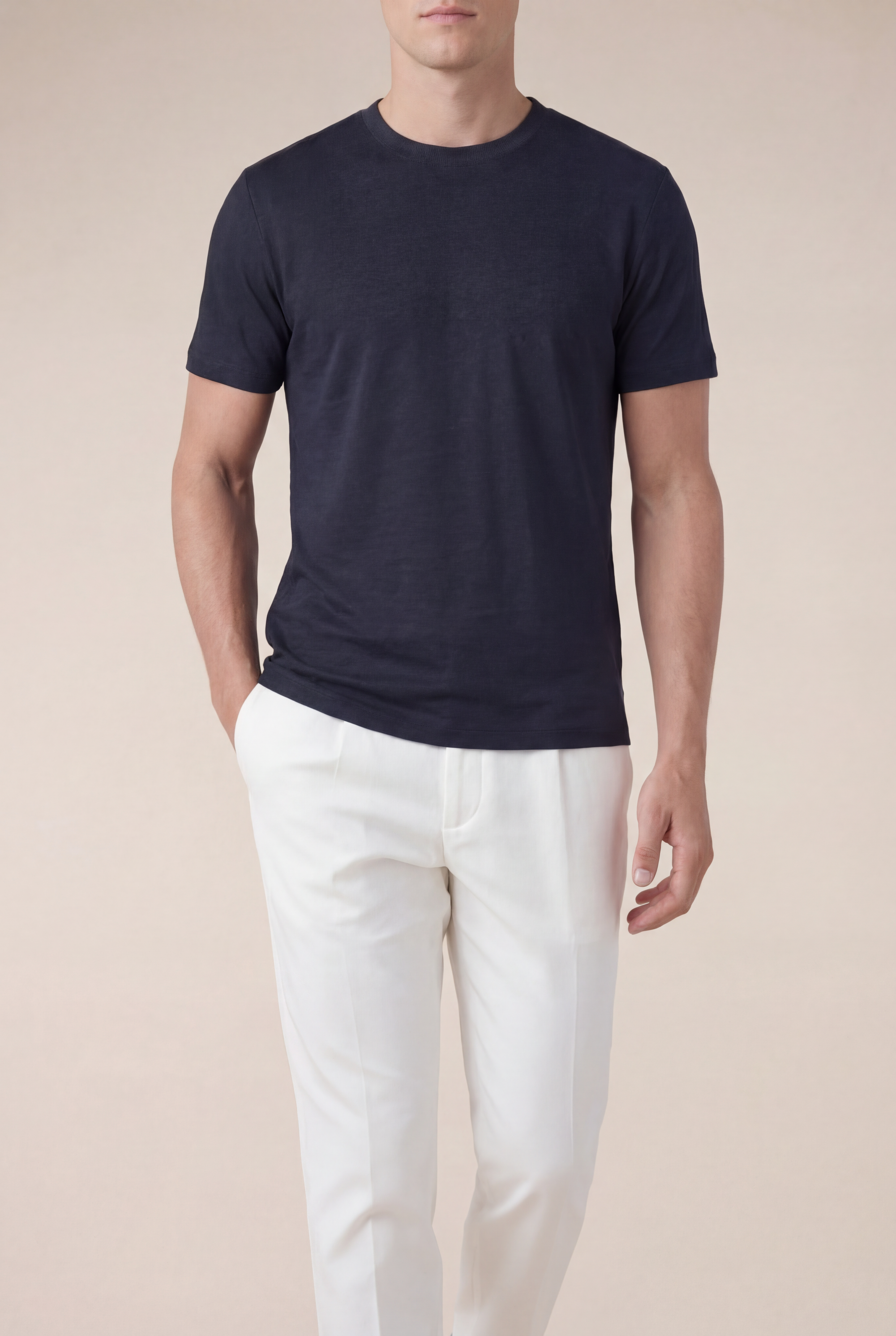 Amalfi Linen Tee Navy