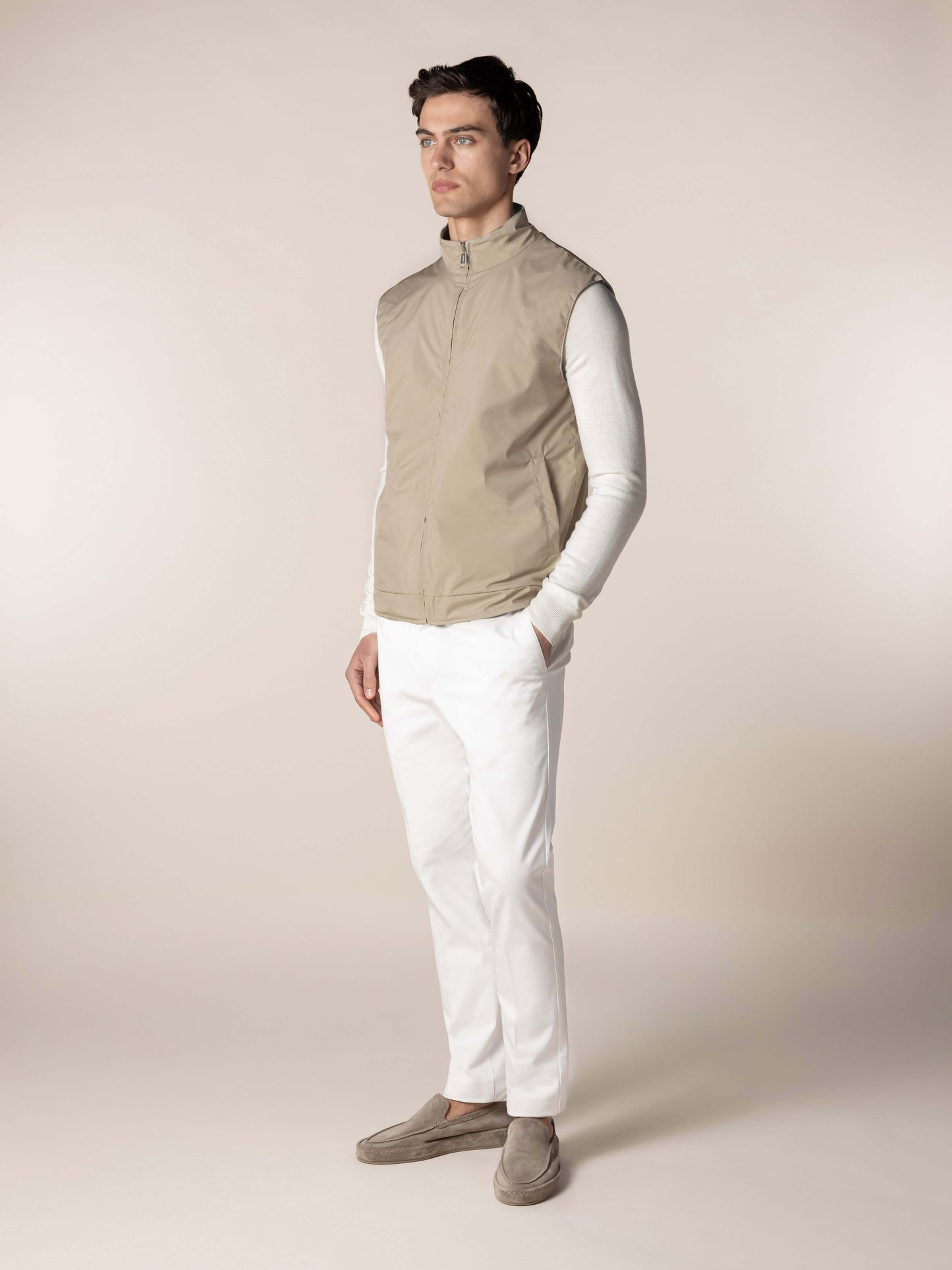 Reversible Resort Body Warmer Beige