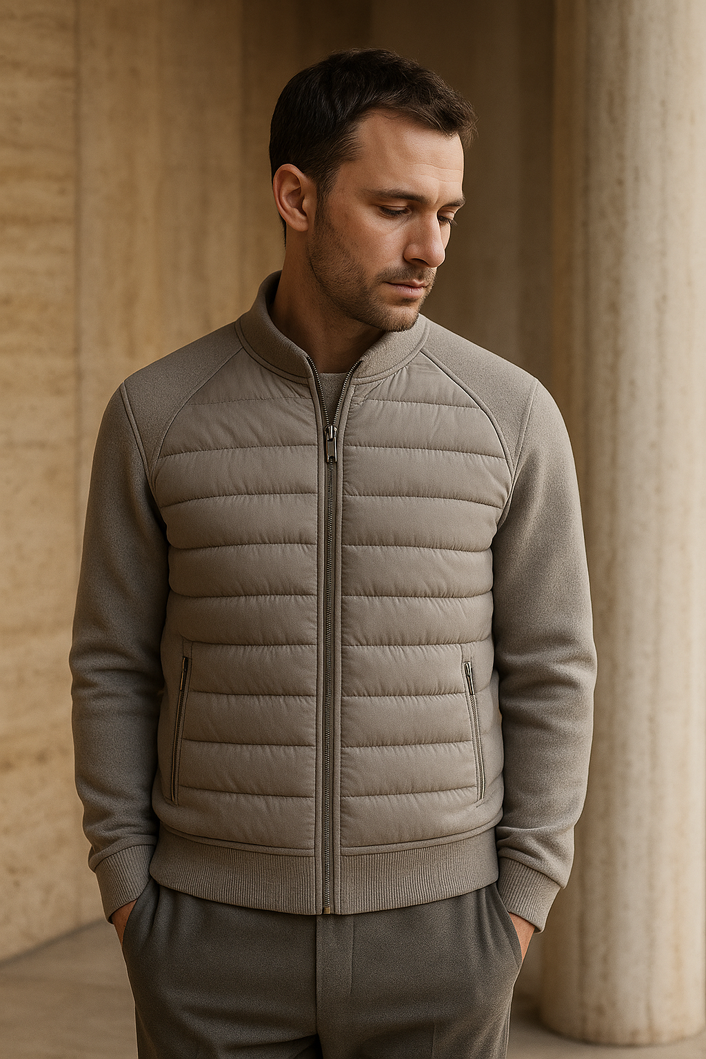 Bellori Wool Padded Jacket Grey 4