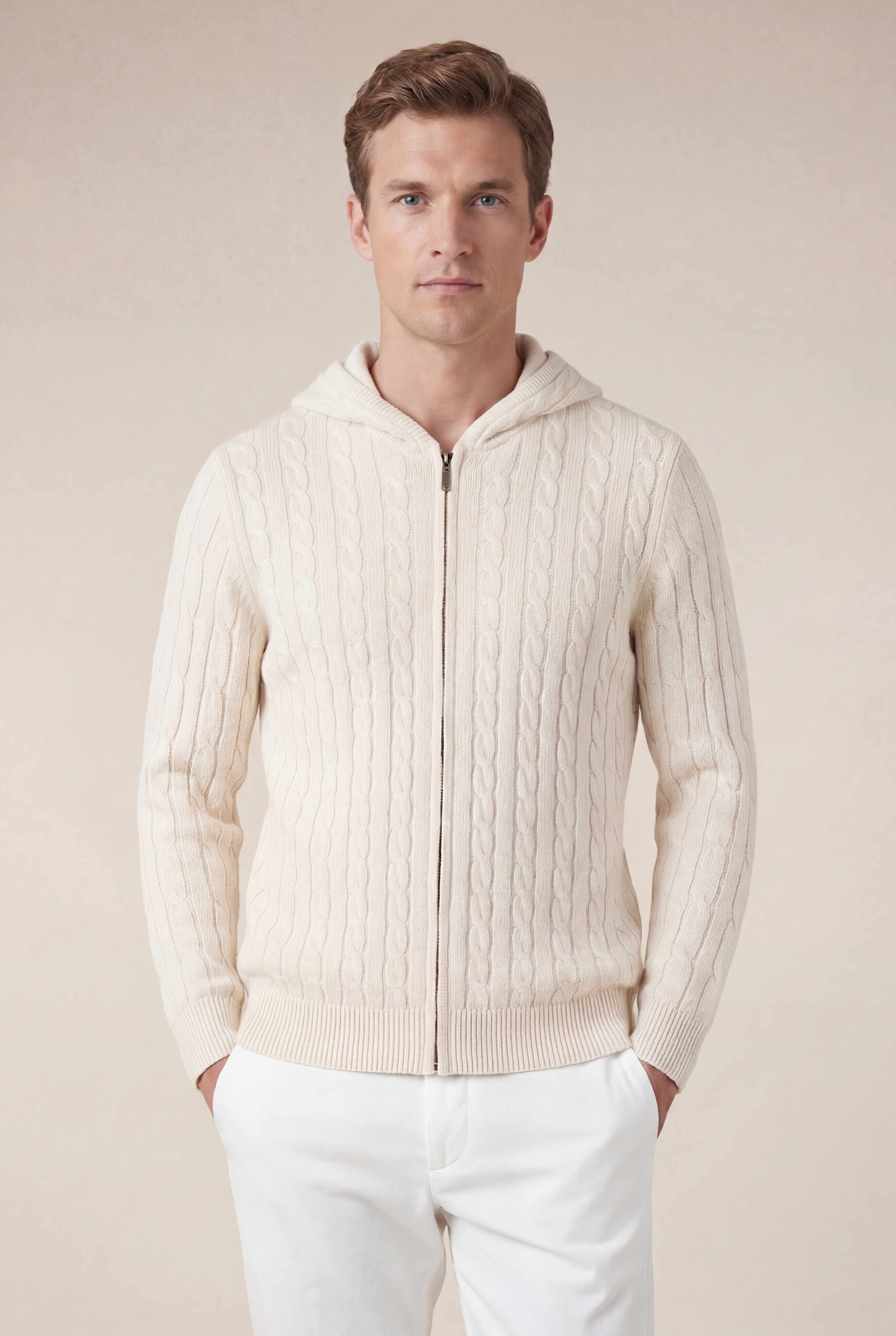 Como Cashmere Hoodie Beige