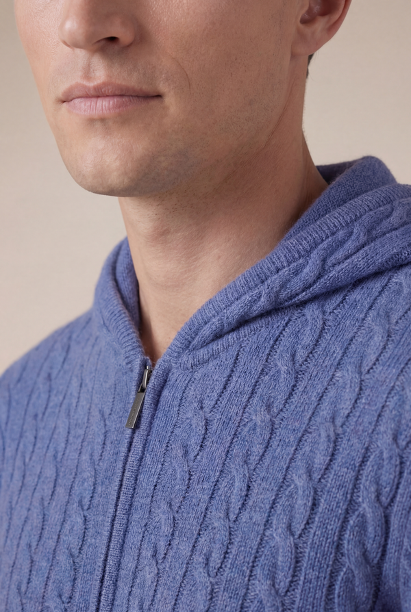 Como Cashmere Hoodie Blue