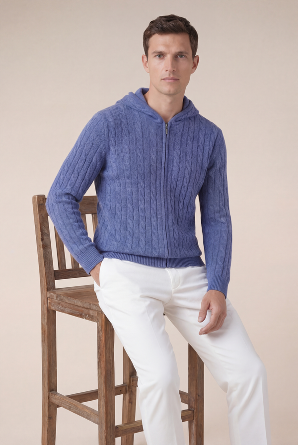 Como Cashmere Hoodie Blue