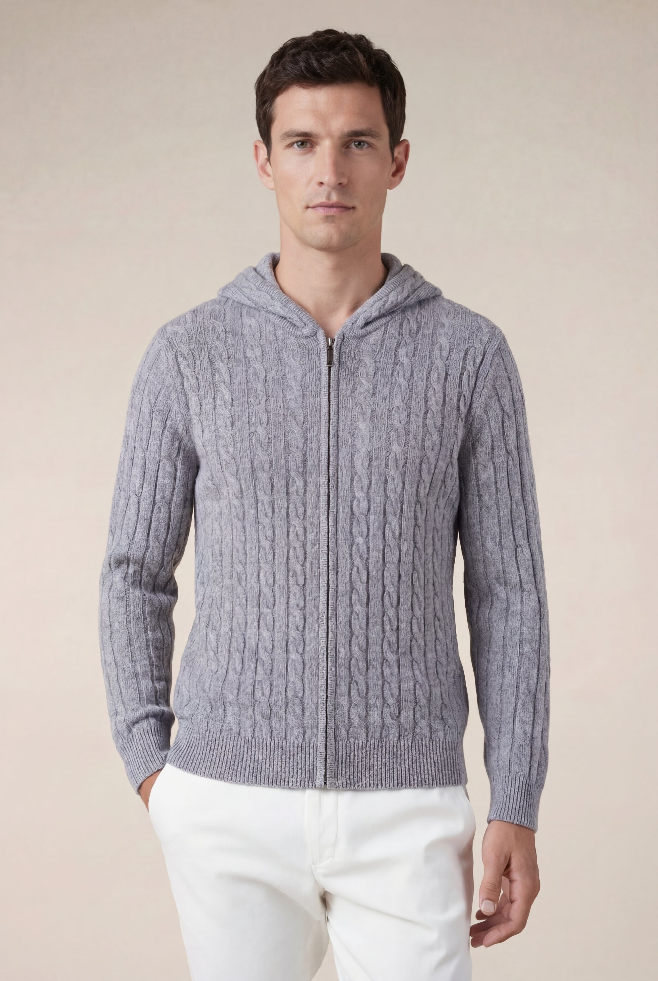 Como Cashmere Hoodie Grey