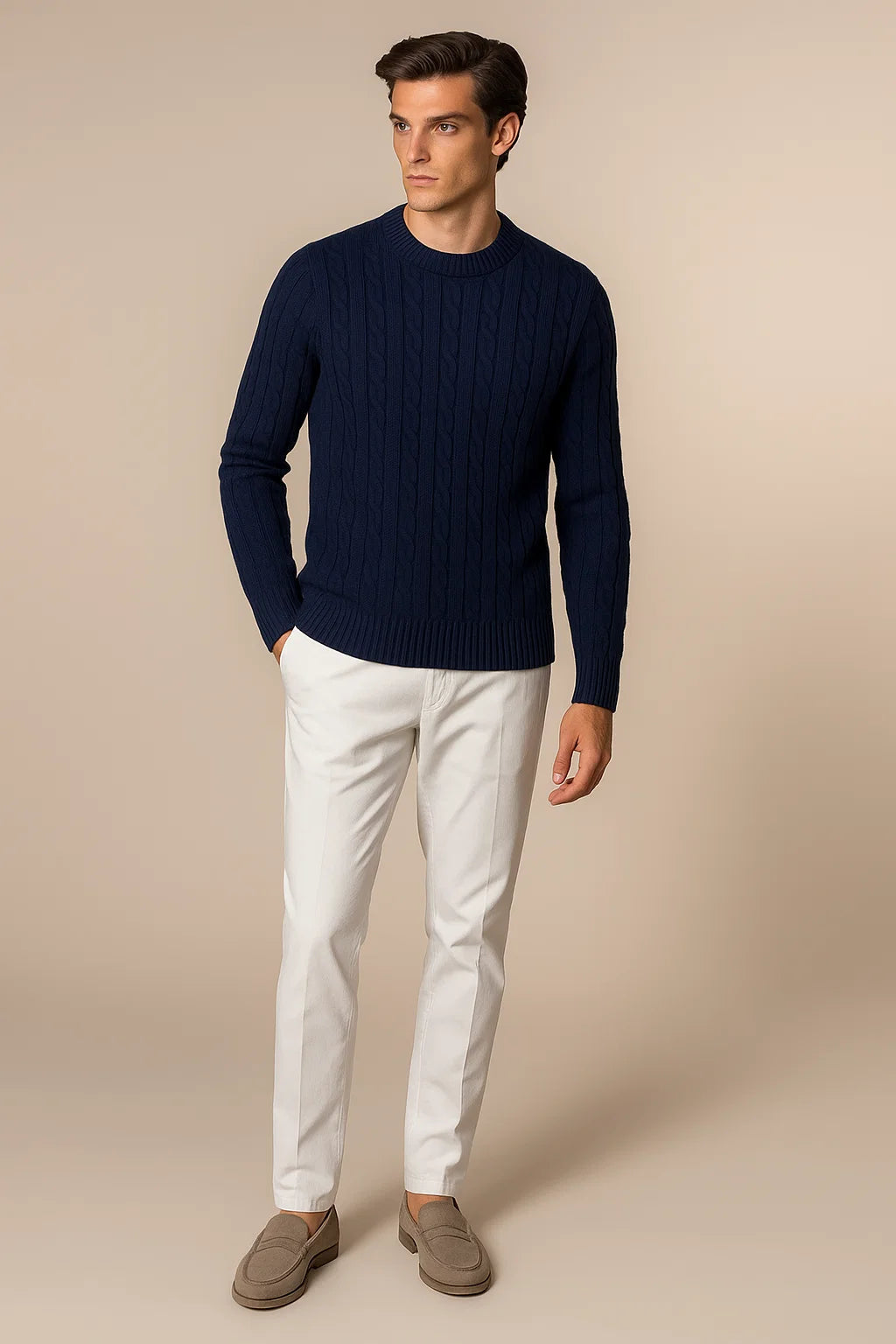 Como Cashmere Knit Navy 1