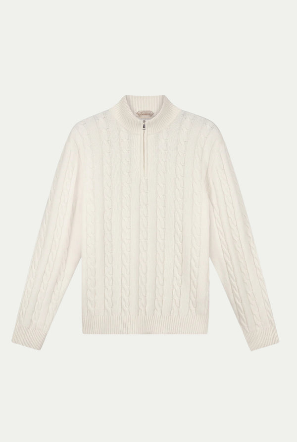 Como Cashmere Quarter Zip Beige