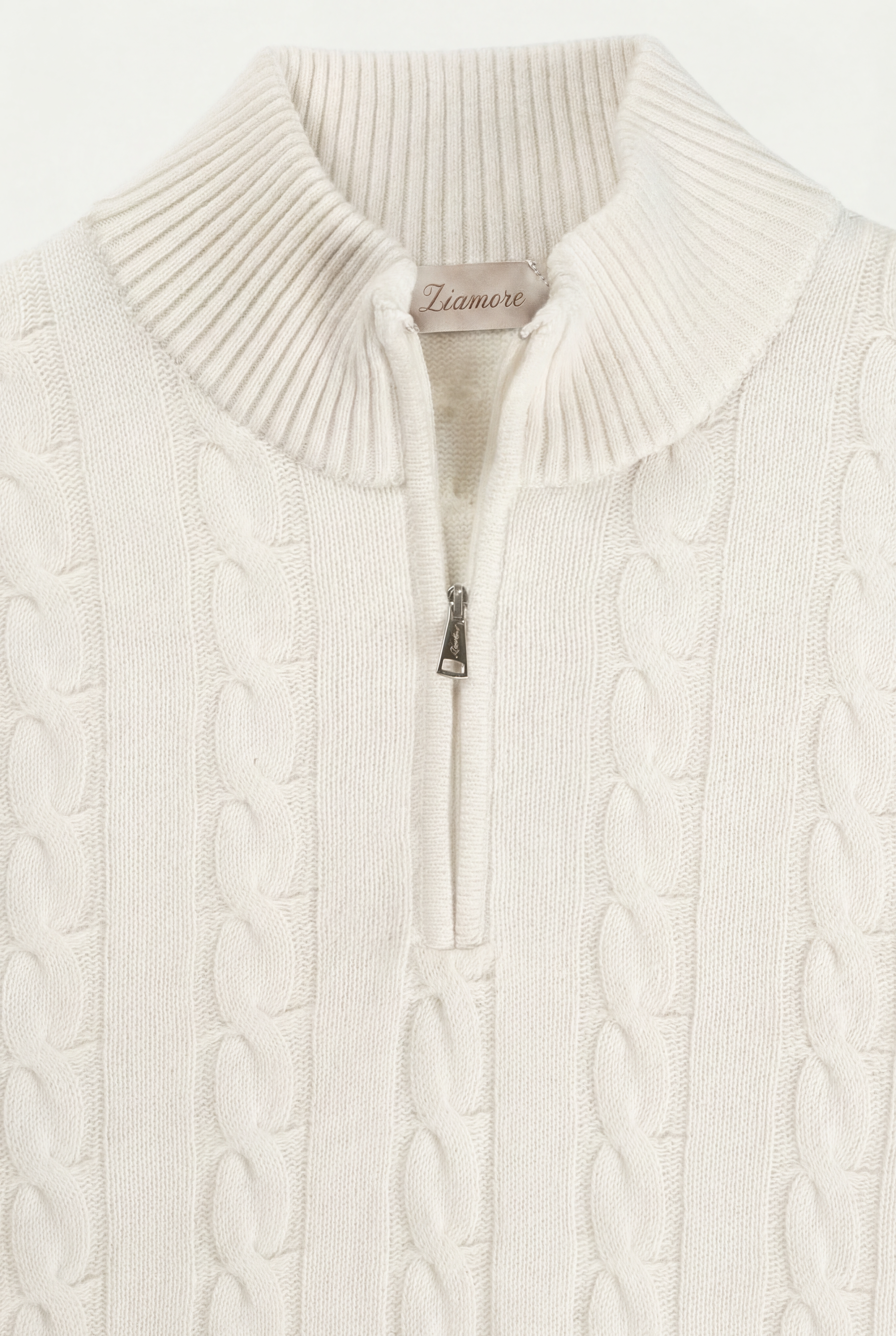 Como Cashmere Quarter Zip Beige