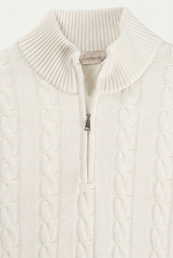 Como Cashmere Quarter Zip Beige