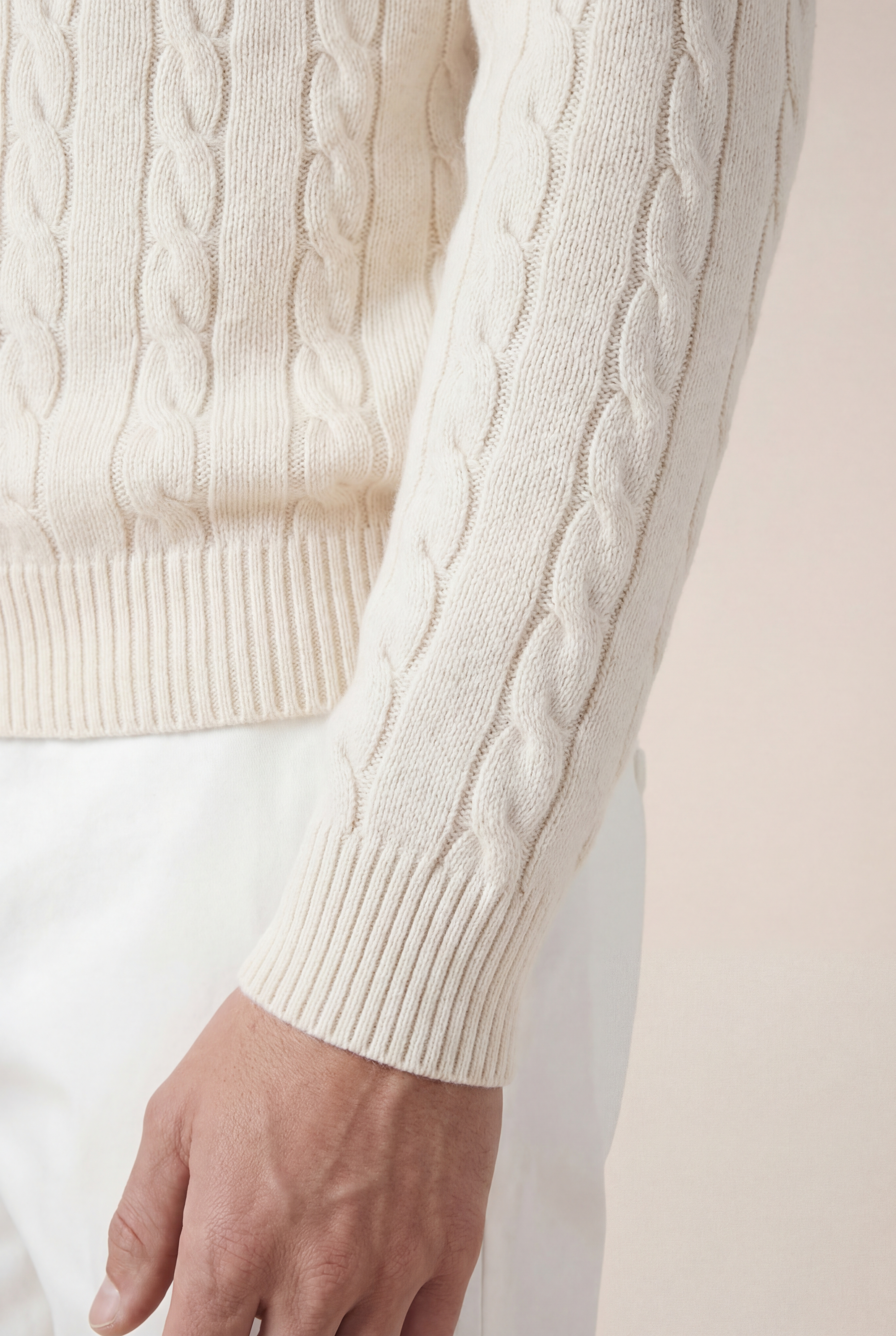 Como Cashmere Quarter Zip Beige