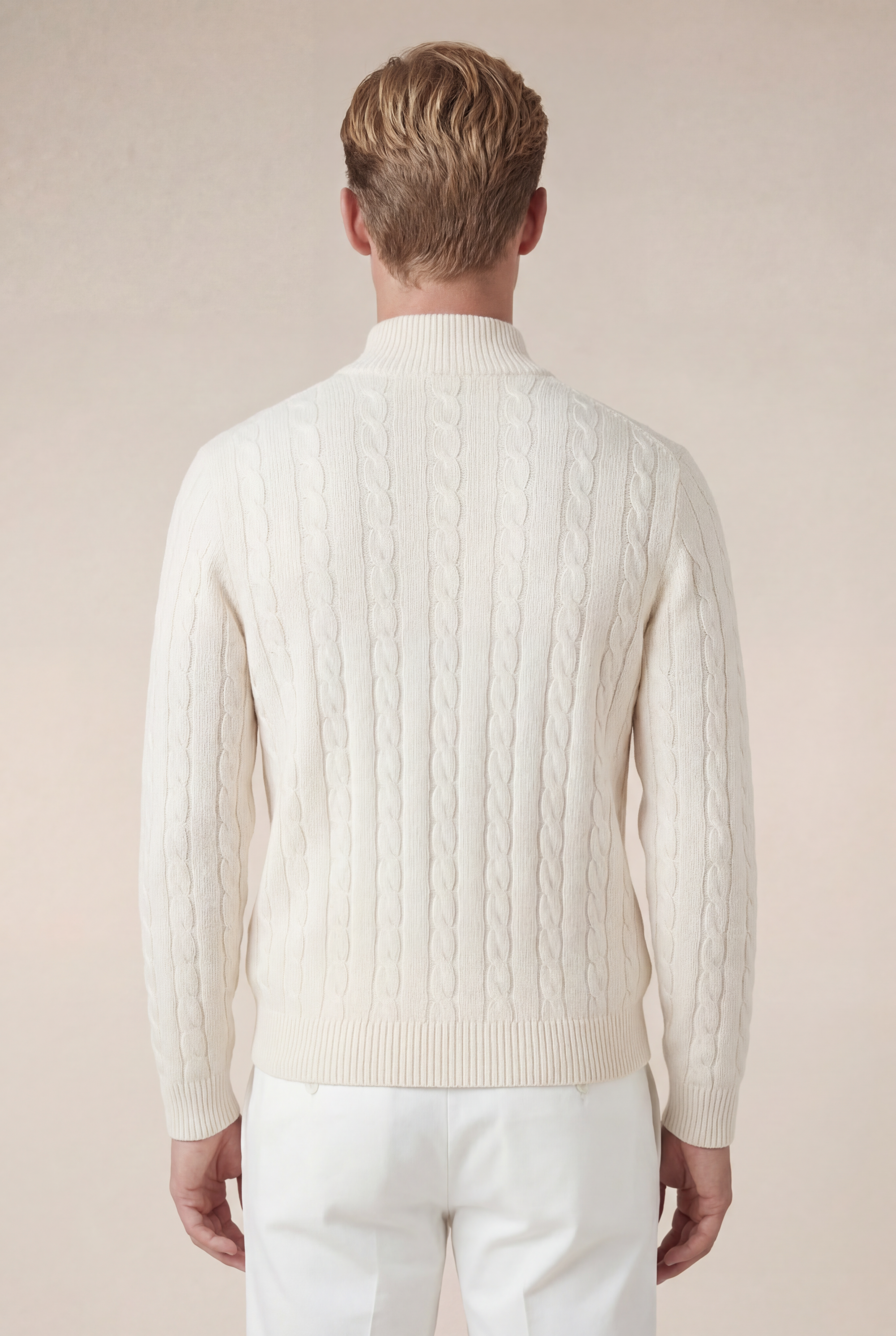 Como Cashmere Quarter Zip Beige