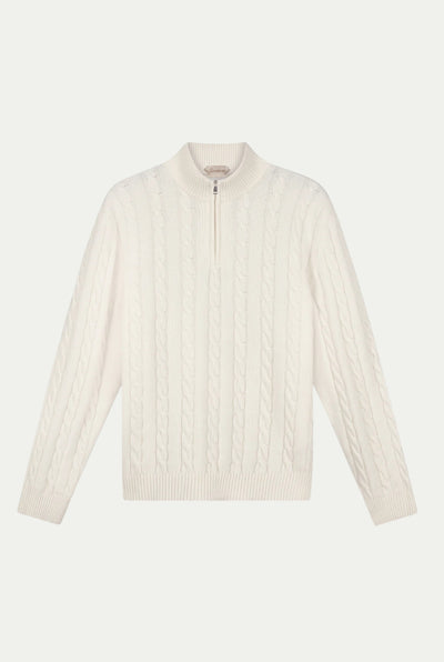 Como Cashmere Quarter Zip Beige