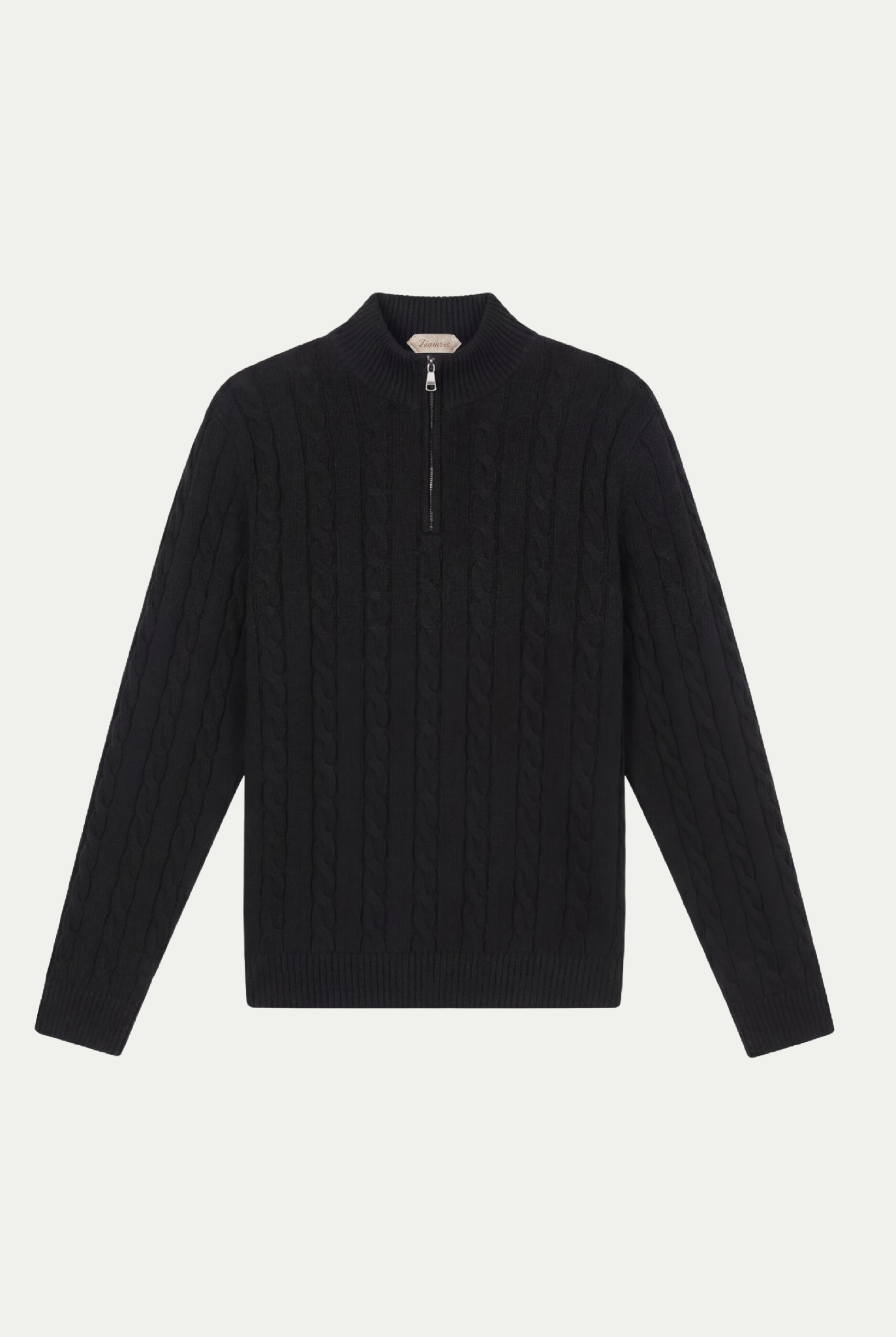 Como Cashmere Quarter Zip Black