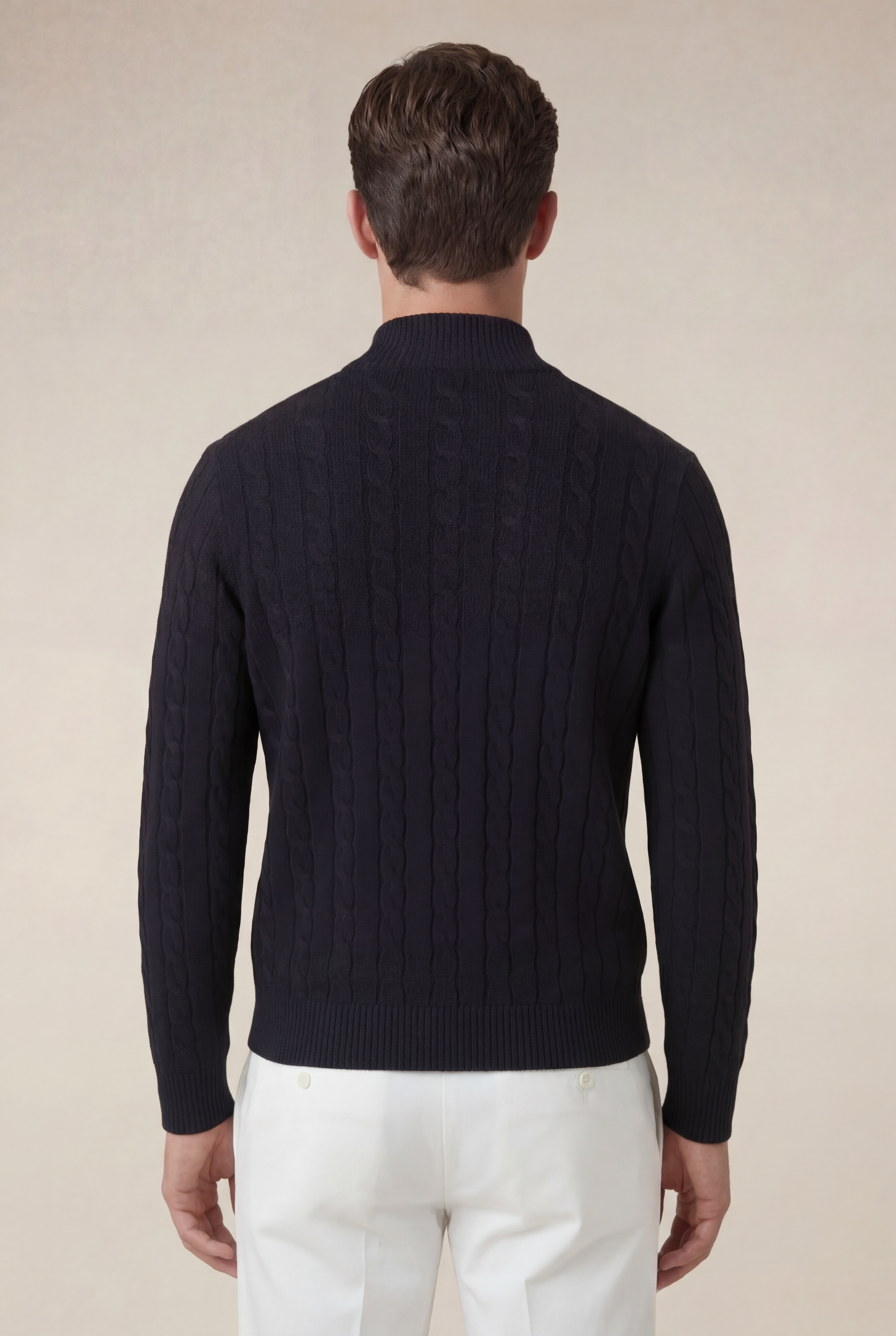 Como Cashmere Quarter Zip Black