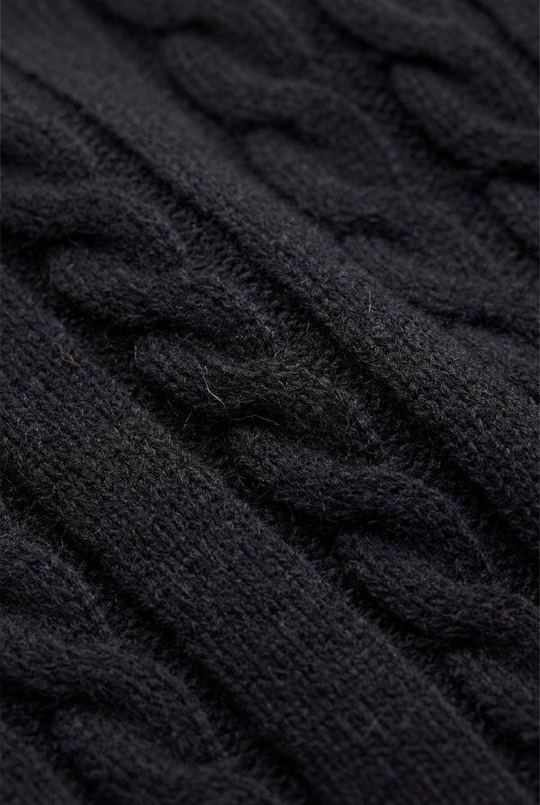 Como Cashmere Quarter Zip Black