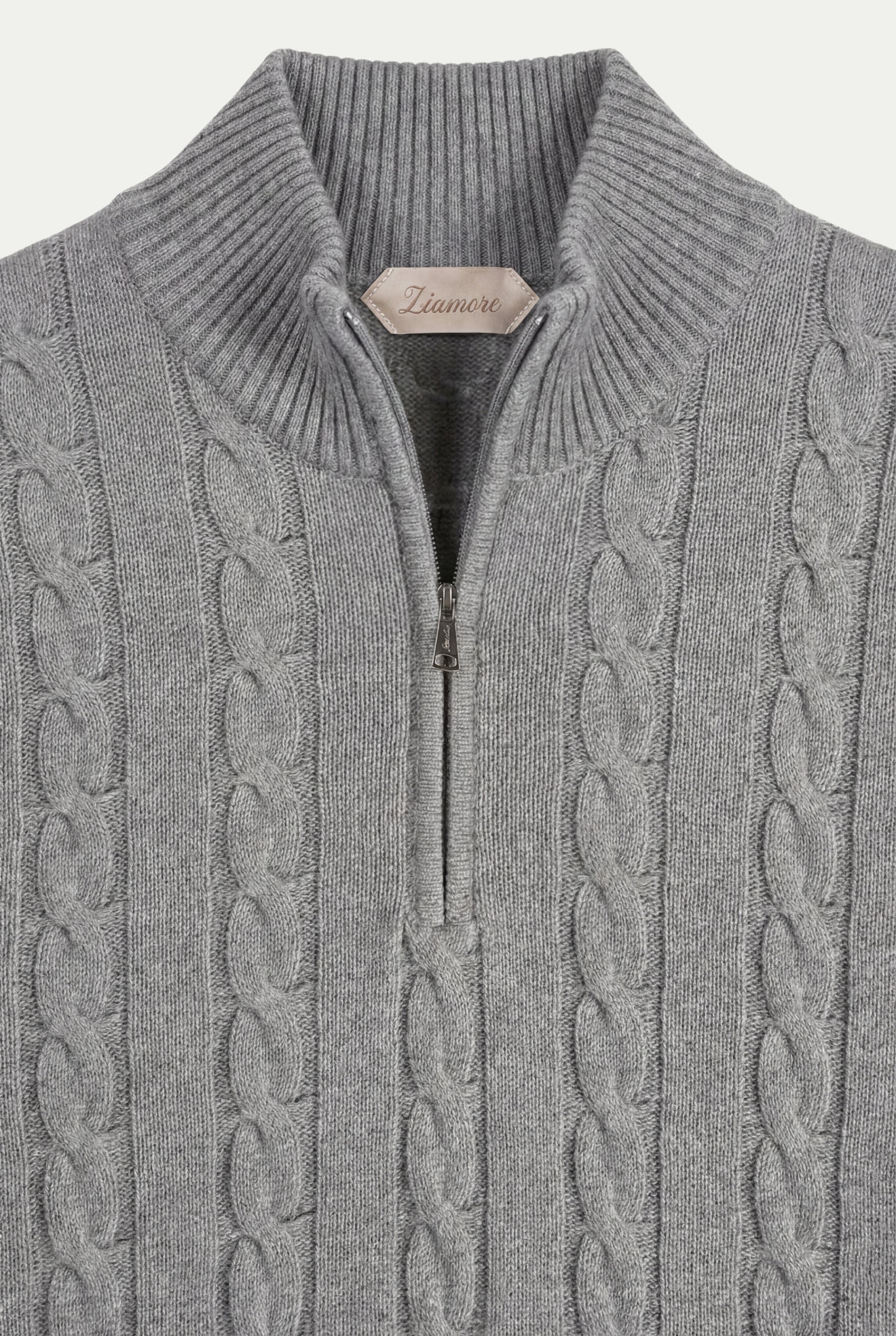 Como Cashmere Quarter Zip Dark Grey