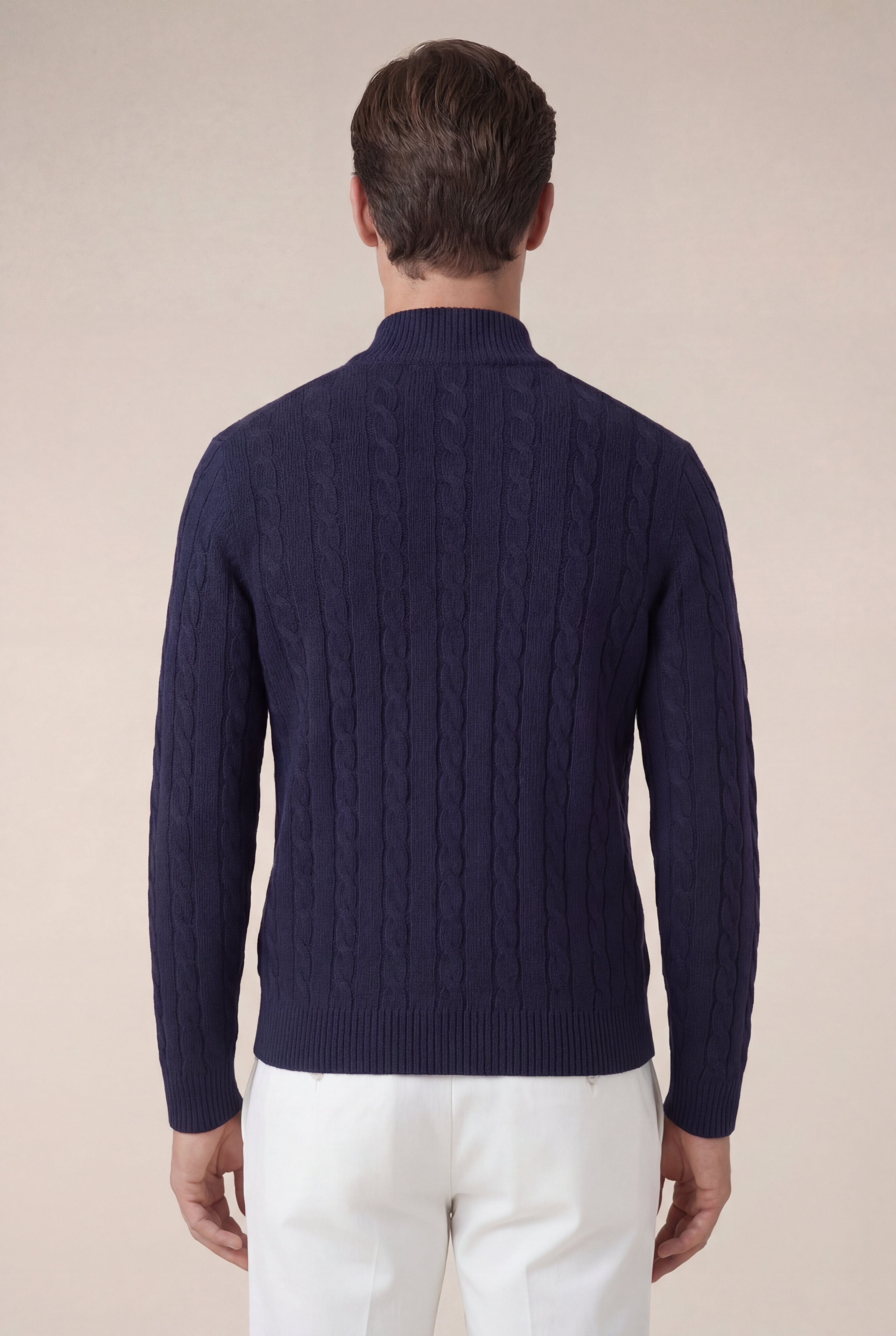 Como Cashmere Quarter Zip Navy