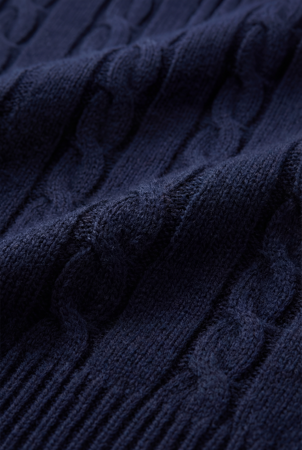 Como Cashmere Quarter Zip Navy