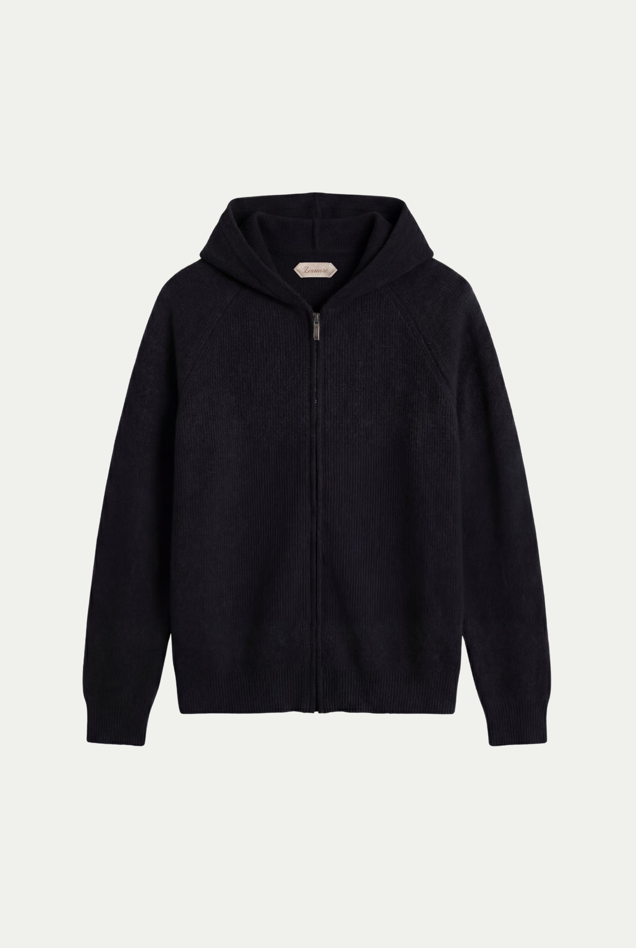 Cortina Cashmere Zip Hoodie Black
