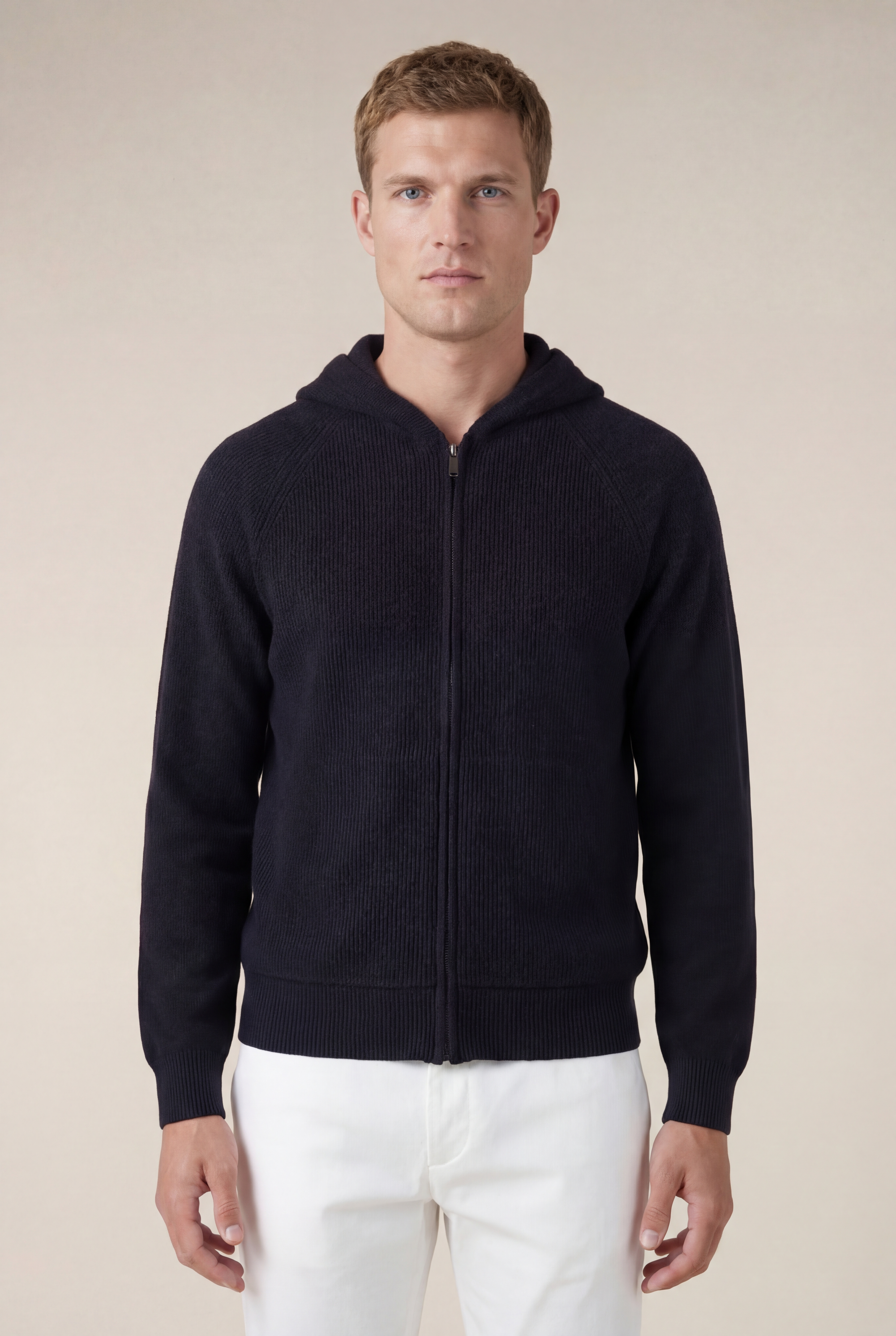 Cortina Cashmere Zip Hoodie Black