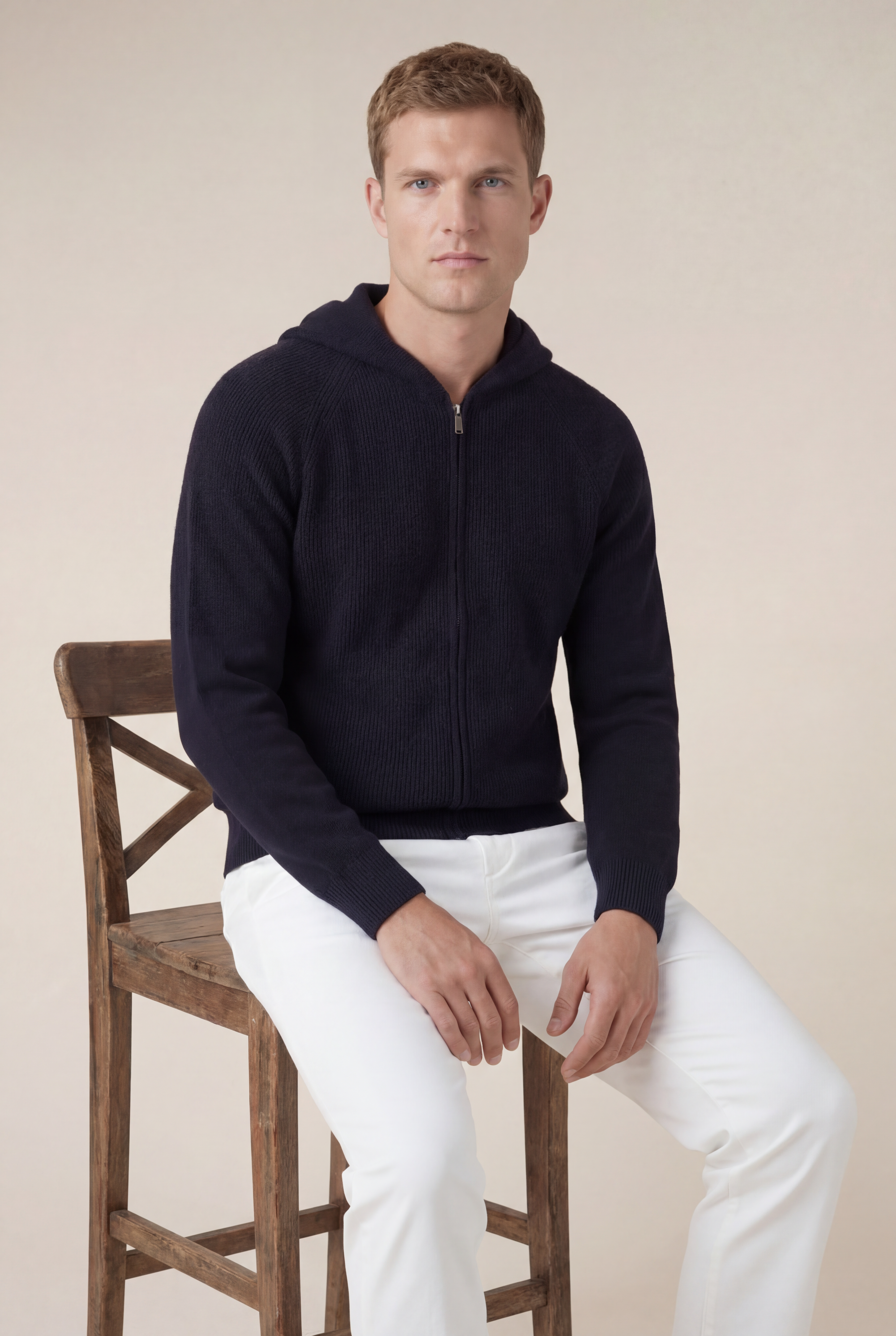 Cortina Cashmere Zip Hoodie Black