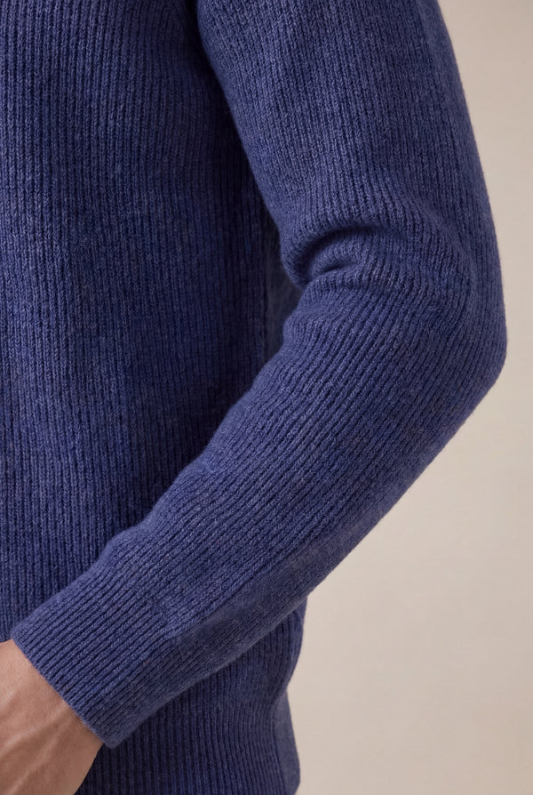 Cortina Cashmere Zip Hoodie Blue