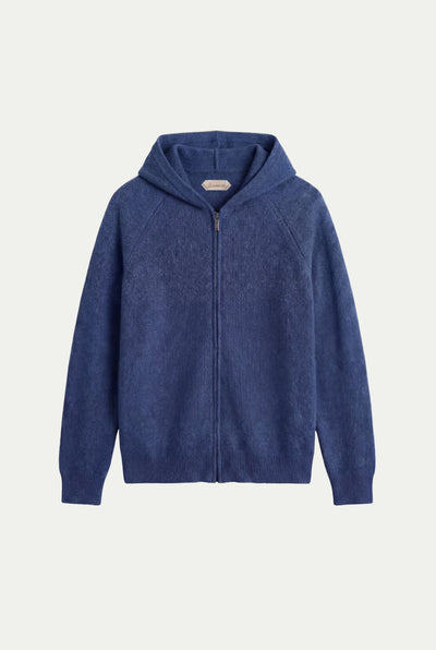 Cortina Cashmere Zip Hoodie Blue