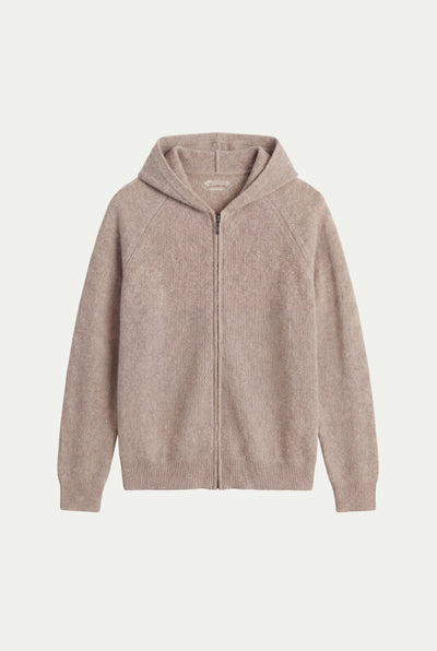 Cortina Cashmere Zip Hoodie Brown