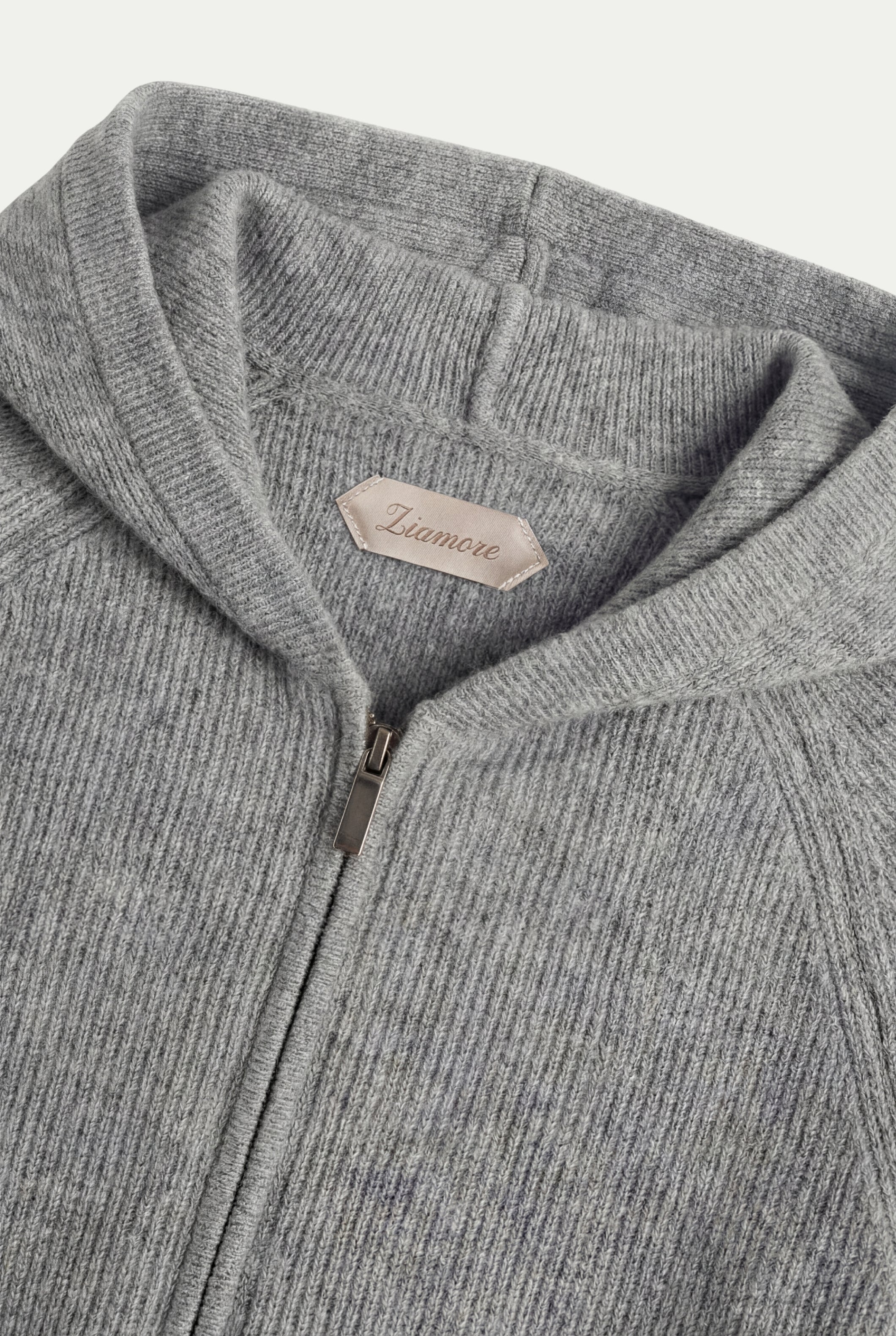 Cortina Cashmere Zip Hoodie Grey