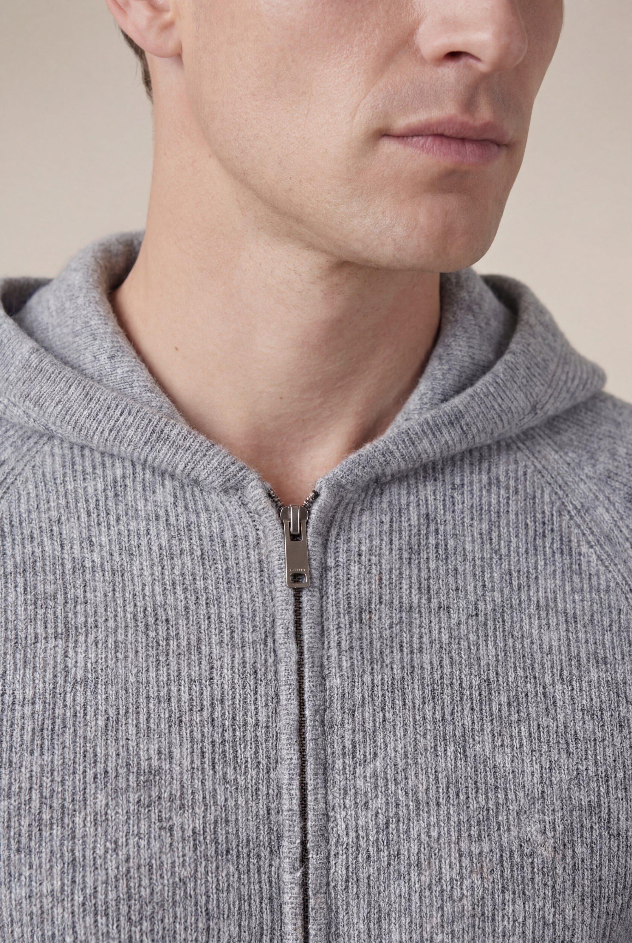 Cortina Cashmere Zip Hoodie Grey