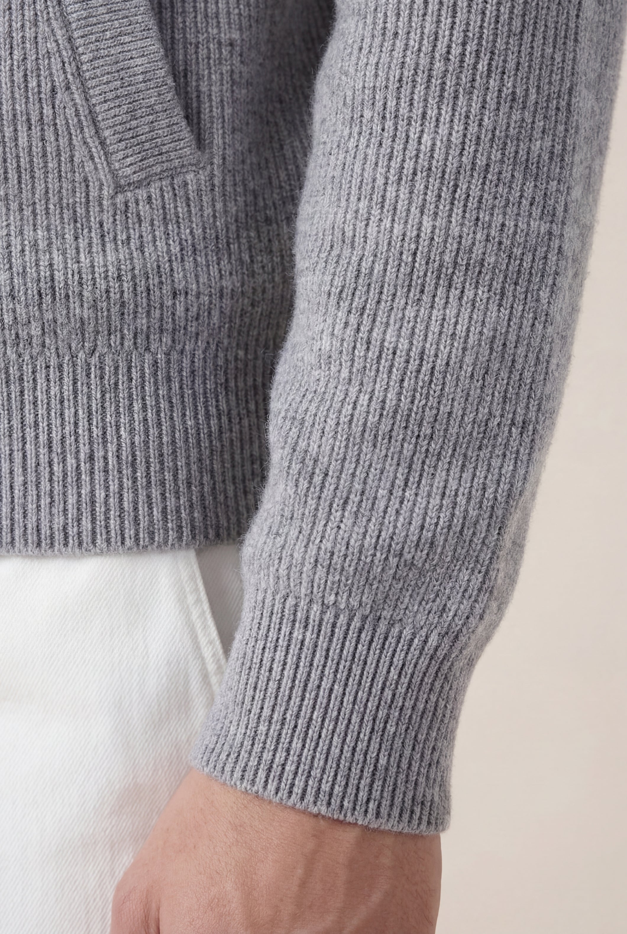 Cortina Cashmere Zip Hoodie Grey