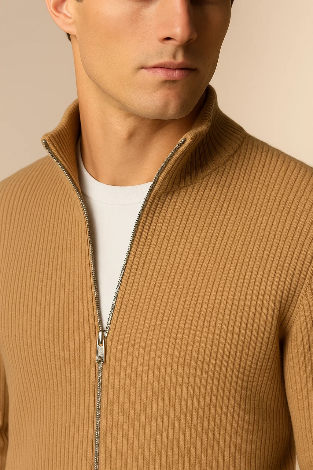 Lusciano Cashmere Cardigan Khaki 3