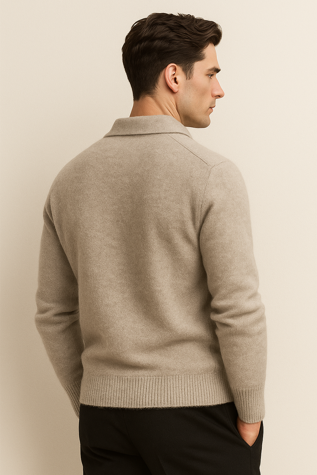 Marencio Cashmere Polo Knit Grey 2