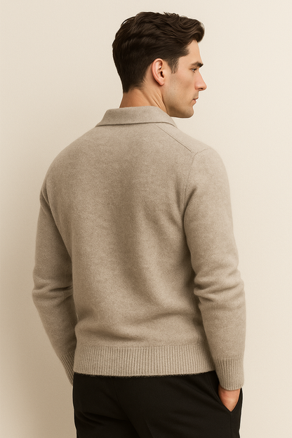 Marencio Cashmere Polo Knit Grey 2