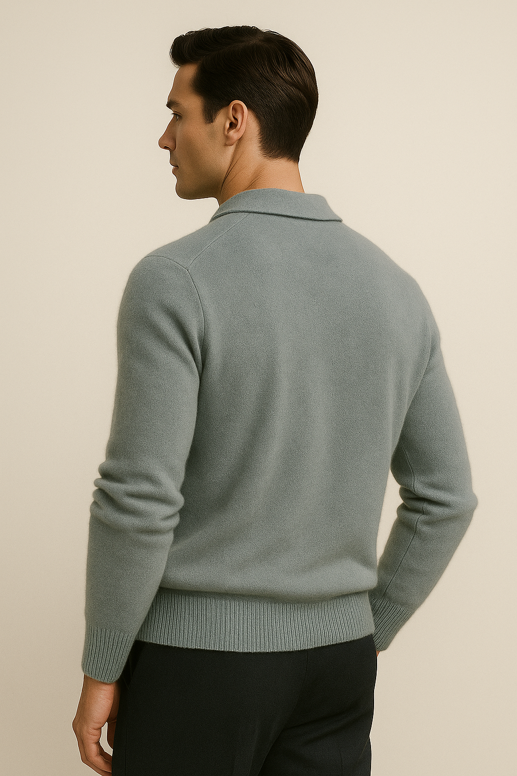 Marencio Cashmere Polo Knit Light Blue 2