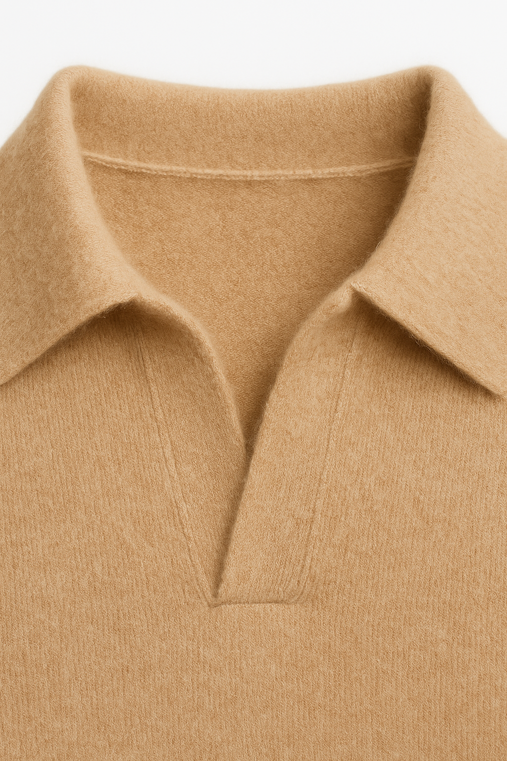 Marencio Cashmere Polo Knit Light Brown 3