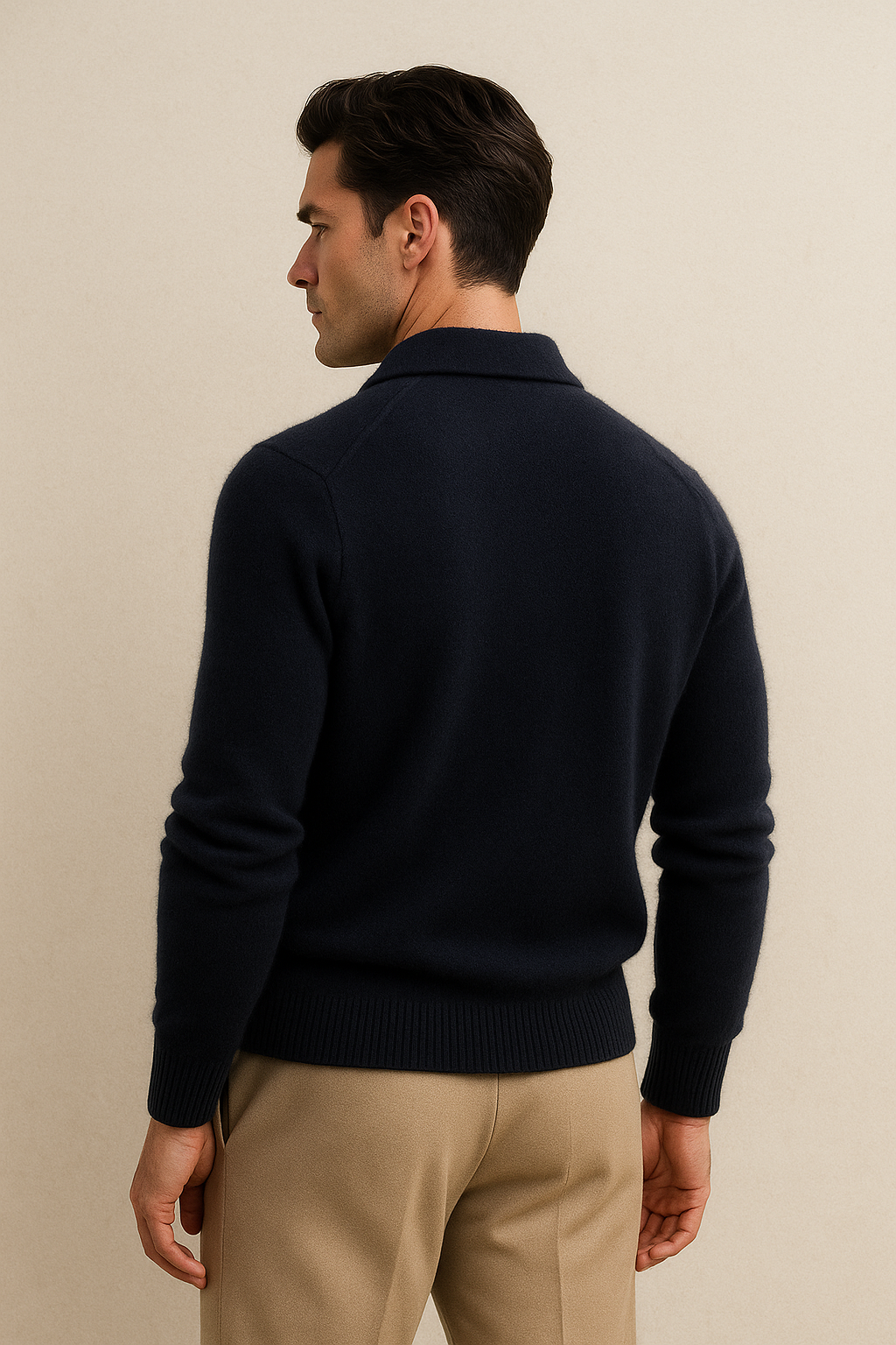 Marencio Cashmere Polo Knit Navy 2